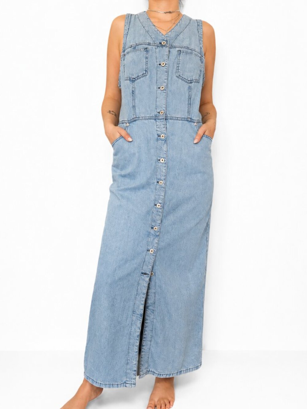 VINTAGE Denim Maxi Dress